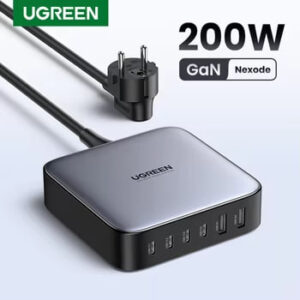 유그린 200W Gan 충전기 데스크탑 노트북 급속 충전기 6-in-1 어댑터