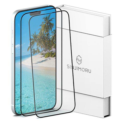 신지모루 아이폰16 풀커버 하이브리드 강화유리 휴대폰 액정보호필름 2매입